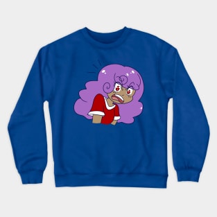 Angry Purple-Haired Girl Crewneck Sweatshirt